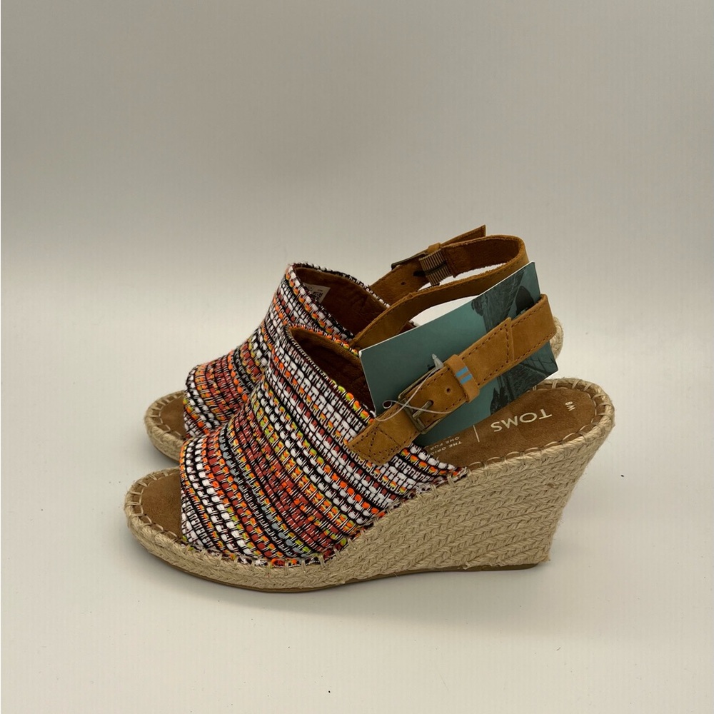 Toms, Monica cherry tomato, wedge heeled espadrille sandals, size 8. NWT
